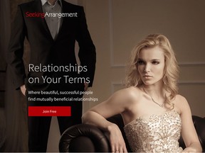 Seeking Arrangement website for matches between 'sugar daddies' and 'sugar babies.'