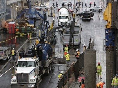 Another sinkhole has opened up on Rideau Street just east of Sussex Drive, in Ottawa on Thursday, Nov 2, 2017.