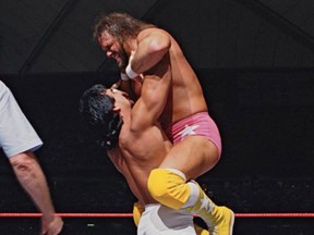 Ricky Steamboat and the late Macho Man Randy Savage in their epic WrestleMania 3 match. (WWE.com)