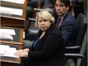 Minister Deb Matthews , Ontario's Minister of Advanced Education and Skills Development , debates 'Back to work legislation' in the legislature at Queens Park on Saturday, Nov. 18, 2017.