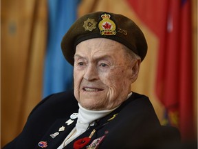 World War II veteran Jack Owen, age 100, at the Kipnes Centre for a feature about Remembrance Day, in Edmonton, October 30, 2017. Ed Kaiser/Postmedia Monday Ed Kaiser, Ed Kaiser/Postmedia