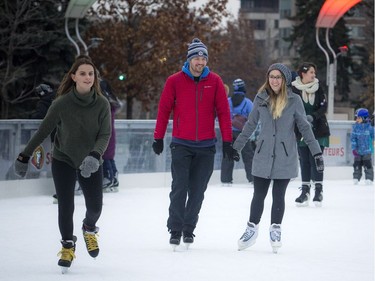 The Rink of Dreams next to Ottawa City Hall brought out some skaters for the Mayor's 17th Annual Christmas Celebration.   Ashley Fraser/Postmedia