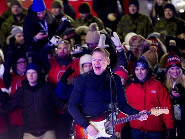 Bryan Adams performed at the second intermission of the Ottawa Senators and the Montreal Canadiens NHL 100 Classic game in Ottawa on Saturday December 16, 2017 at TD Place.   Ashley Fraser/Postmedia