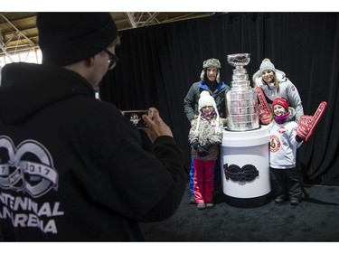 The official tailgate party of the 2017 Scotiabank NHL100 Classic took place at Lansdowne on Saturday, Dec. 16, 2017. People took photos with Stanley Cup that was on display in the Aberdeen Pavilion.