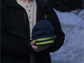 Dave Gignac poses for a photo in Ottawa Tuesday Dec 26, 2017. Dave was a witness to a pretty horrific scene on Christmas eve - a man was hit, and dragged by a car.  Dave still has the hat of the victim.