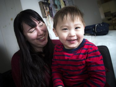 Erika Godin and her son Mason who is about to turn three years old were photographed at their home in Ottawa Saturday December 30, 2017. Mason was born with a rare congenital heart defect called hypoplastic left heart syndrome and will be undergoing a heart transplant at SickKids in Toronto in the new year.