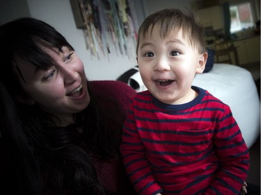 Erika Godin and her son Mason who is about to turn three years old were photographed at their home in Ottawa Saturday December 30, 2017. Mason was born with a rare congenital heart defect called hypoplastic left heart syndrome and will be undergoing a heart transplant at SickKids in Toronto in the new year.   Ashley Fraser/Postmedia