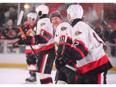 - Former Captain Daniel Alfredsson smiles during the matchup against Chris Phillip's team. In front of Parliament Hill, the NHL 100 Classic, featuring Ottawa Senators alumni players from 25 years, thrilled the fans in Ottawa Friday (Dec. 15, 2017) night. Julie Oliver/Postmedia