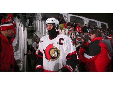 Alexei Yashin was sporting a balaclava for the matchup. In front of Parliament Hill, the NHL 100 Classic, featuring Ottawa Senators alumni players from 25 years, thrilled the fans in Ottawa Friday (Dec. 15, 2017) night. Julie Oliver/Postmedia