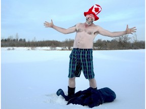 In -25 C, polar plunger Mike Milsom jokingly stripped down to his bathing suit Friday (Dec. 29, 2017) morning to emphasize his disappointment in the cancelled Sears Great Canadian Chill, which usually happens every New Years Day at Britannia Beach.