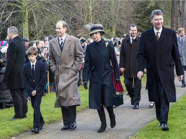 The British Royal family arrive at Sandringham to celebrate Christmas Day  Featuring: Princess Anne, Prince Edward Where: Sandringham, United Kingdom When: 25 Dec 2017 Credit: Ward/WENN.com ORG XMIT: wenn33520348