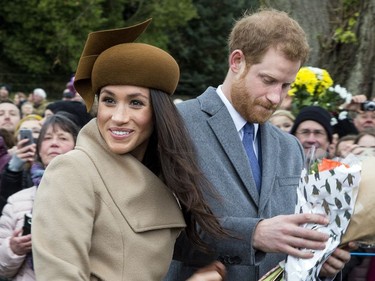 The British Royal family arrive at Sandringham to celebrate Christmas Day  Featuring: Prince Harry, Meghan Markle Where: Sandringham, United Kingdom When: 25 Dec 2017 Credit: Ward/WENN.com ORG XMIT: wenn33520377