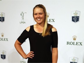 Brooke Henderson of Smiths Falls arrives at the LPGA Rolex Players Awards in Florida on Nov. 16.