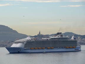 FILE - A Royal Caribbean cruise ship.