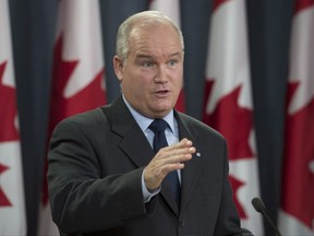 Conservative MP Erin O'Toole speaks during a news conference, Wednesday October 11, 2017 in Ottawa.