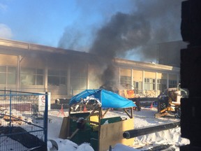 Smoky fire in construction area at Algonquin College Thursday, Dec. 14.