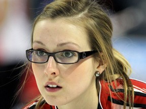 Alison Kreviazuk, the second on Team Ontario, in action against Team Manitoba at the Scotties Tournament of Hearts back in 2013