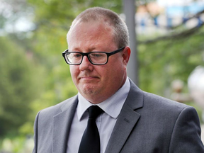 Andrew Cowan leaves the Superior Court of Justice in Windsor on Aug. 1, 2017.