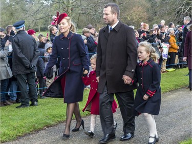 The British Royal family arrive at Sandringham to celebrate Christmas Day  Featuring: Autumn Phillips, Peter Phillips Where: Sandringham, United Kingdom When: 25 Dec 2017 Credit: Ward/WENN.com ORG XMIT: wenn33520350