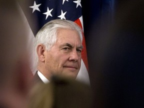 U.S. Secretary of State Rex Tillerson arrives at the US Embassy in Brussels on Tuesday, Dec. 5, 2017. U.S. Secretary of State Rex Tillerson will visit European Union headquarters on Tuesday to assess trans-Atlantic relations and later in the day attend meeting of NATO foreign ministers.