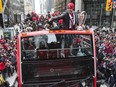 Toronto FC midfielder Michael Bradley gives thumbs-up to the crowd during Toronto FC parade on Dec. 11, 2017