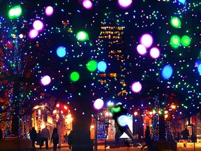 OTTAWA, December17-2013-- Christmas lights on Sparks Street .Photo by Bruno Schlumberger/Ottawa Citizen