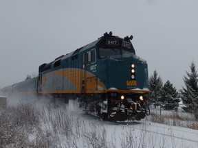 The extreme cold has affected crossing barriers along the Via Rail line, police warn.