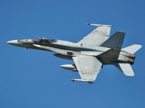 A pair of CF-18 fighters are officially scheduled to do a flyby over the NHL100 Classic outdoor game, then Parliament Hill starting at about 7:15 p.m. Saturday