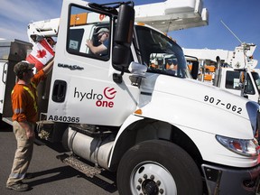 Hydro One workers are shown in this file photo.