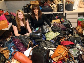 Sylvie Reaney, right, and Heidi Danson following the first Purse Project in 2015.