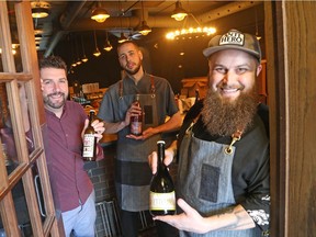From left to right: Anthony Spagnolo, owner, Blain Wagg, sous-chef and Jeff Bradfield, Chef-Owner. Bar Lupulus on Wellington Street West in Ottawa