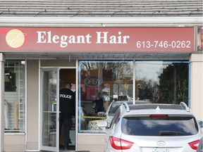 Police were called just before noon to Elegant Hair at 631 Montreal Rd., located in a strip mall near St. Laurent Boulevard, on Friday, Dec. 8, 2017.