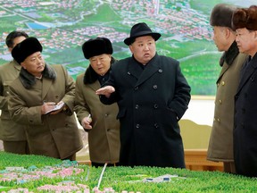 North Korean leader Kim Jong-Un visiting Samjiyon County in Ryanggang Province.