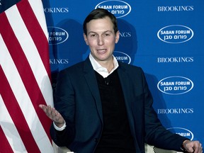 President Donald Trump's White House Senior Adviser Jared Kushner speaks during the Saban Forum 2017 in Washington, Sunday, Dec. 3, 2017.