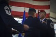 Lt. Gen. Brad Webb, commander of Air Force Special Operations Command, pins a Silver Star Medal on Chief Master Sgt. Michael West, a Special Tactics operator with the 24th Special Operations Wing, during his ceremony, Dec. 15, 2017, at Hurlburt Field.