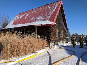 Firefighters faced a tricky situation at a fire on River Road near Manotick Thursday, Dec. 14.