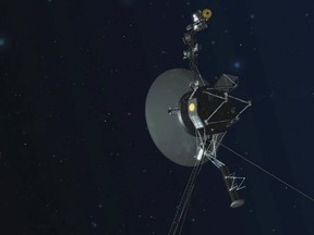 This rendering provided by NASA shows Voyager 1. NASA has nailed a thruster test on Voyager 1, a spacecraft 13 billion miles away. Last week, ground controllers sent commands to fire backup thrusters on Voyager 1, humanity's most distant spacecraft. The thrusters had been idle for 37 years, since Voyager 1 flew past Saturn.To NASA's delight, the four dormant thrusters came alive. They'll take over pointing operations next month. ORG XMIT: NYHO101

SCI NASA'S VOYAGER