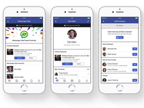 This photo provided by Facebook demonstrates parental controls on Facebook's new Messenger app for kids. Facebook is launching the messaging app for children to chat with their parents and with friends approved by their parents. The free app is aimed at kids under 13, who can't yet have their own accounts under Facebook's rules, though they often do. (Courtesy of Facebook via AP) ORG XMIT: NYBZ121

AP PROVIDES ACCESS TO THIS THIRD PARTY PHOTO SOLELY TO ILLUSTRATE NEWS REPORTING OR COMMENTARY ON FACTS DEPICTED IN IMAGE; MUST BE USED WITHIN 14 DAYS FROM TRANSMISSION; NO ARCHIVING; NO LICENSING; MANDATORY CREDIT
