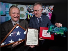 Art Milnes, left, concludes his Canada 150 Time Capsule series, and meets with Mark O'Neill, president of the Canadian Museum of History.