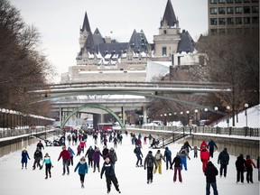The National Capital Commission opened a another stretch of the Rideau Canal Skateway Sunday, Jan. 7, 2018, extending the Skateway from the National Arts Centre to Dows Lake.   Ashley Fraser/Postmedia