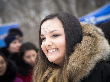 Nadine Okalik, a student from Sivuknisavut school in Nunavut, showed the crowds Inuit traditions and games.
