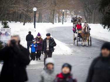 Horse-drawn wagon rides were part of the Winter Celebration fun.