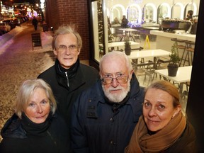L to R: Jane Touzel, Norman Moyer, John Edwards, Fredericka Gregory stand in front of Headquarters in the ByWard Market, January 09, 2018.