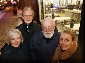 ane Touzel, Norman Moyer, John Edwards, Fredericka Gregory stand in front of Headquarters in the ByWard Market. Jean Levac