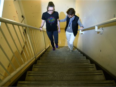 Stephanie Albert, 29, suffered grievous injuries when she was struck, head on, by a drunk driver on Sept. 1, 2017. She documented her injuries in a graphic blog that went viral. Soon, after numerous surgeries and months of intensive therapy at the Ottawa Hospital's Rehabilitation Centre (seen here with physiotherapist is Marie-Andrée Paquin), she'll be getting back to life outside the hospital. Julie Oliver/Postmedia