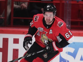 Ottawa Senators' Mark Stone didn't make the trip to Carolina with the team. (GETTY IMAGES)