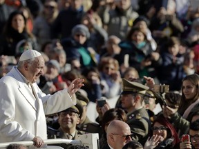 Pope Francis arrives for his weekly general audience, in St. Peter's Square, at the Vatican, Wednesday, Jan. 24, 2018.