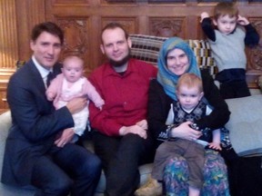 The Boyles are pictured during a meeting with Prime Minister Justin Trudeau.
