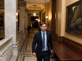 Ontario Progressive Conservative Leader Patrick Brown leaves Queen's Park after a press conference in Toronto on Wednesday, January 24, 2018.