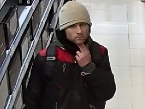 Person of interest in the theft of computer equipment.